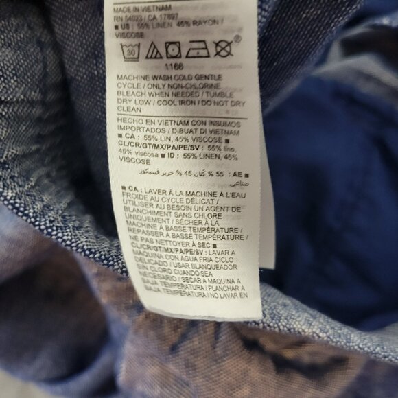 Old Navy Womens Pants 3X Plus Pull On Cropped Blue Linen Rayon BLU132E - Picture 8 of 9